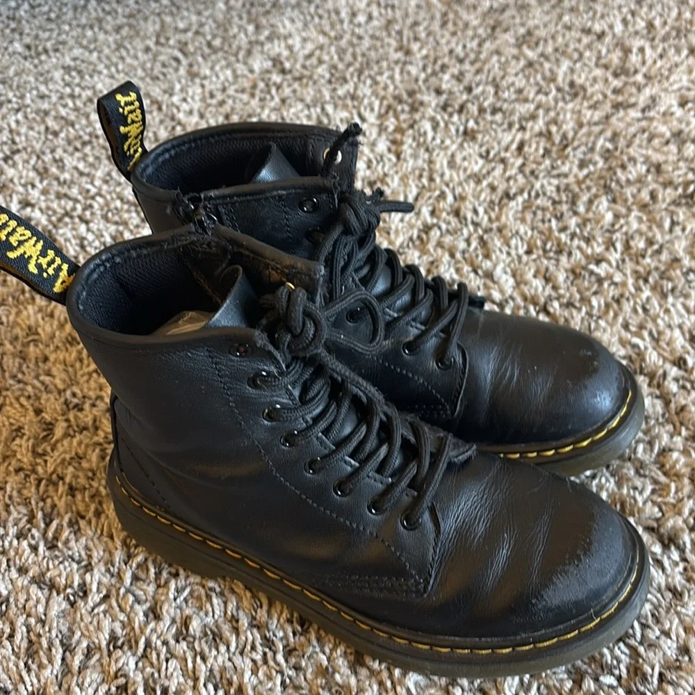 Dr Martens Kids Black Leather‎ Lace Boots Size 3